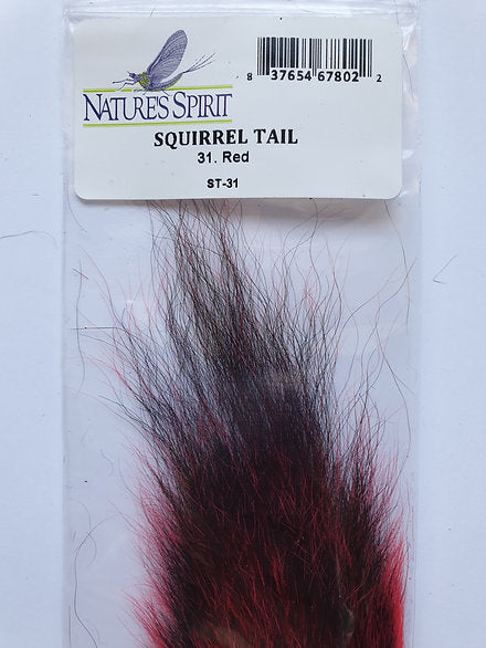 Nature's Spirit Fly Tying Squirrel Tail - Red