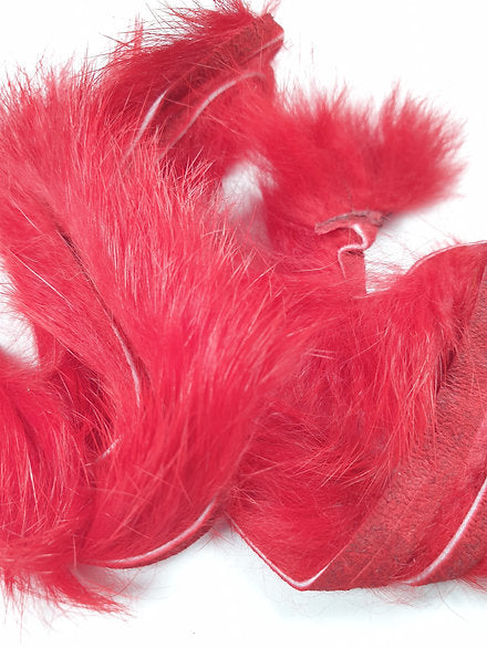 Nature’s Spirit Fly Tying Straight Cut Rabbit Zonkers - Red