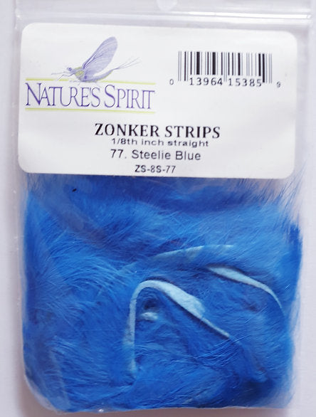 Nature’s Spirit Fly Tying Straight Cut Rabbit Zonkers - Steelie Blue