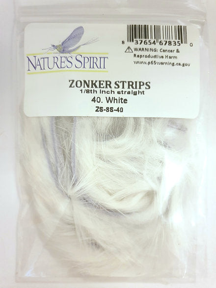 Nature’s Spirit Fly Tying Straight Cut Rabbit Zonkers - White