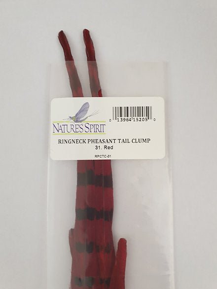 Ringneck Pheasant Tail Clump | Nature's Spirit Fly Tying | Red