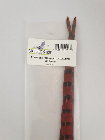 Ringneck Pheasant Tail Clump | Nature's Spirit Fly Tying | orange