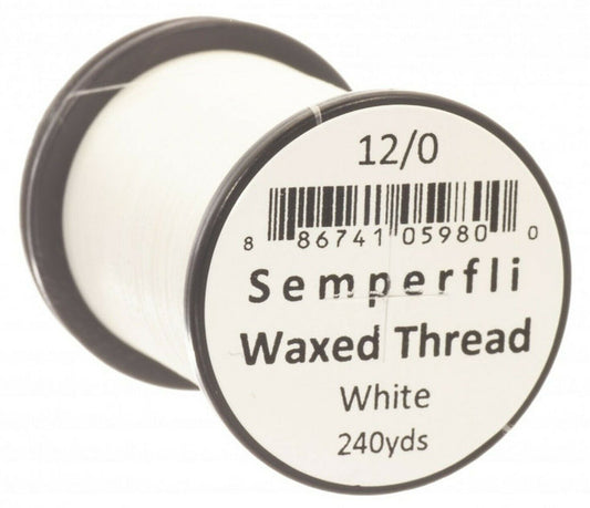 Semperfli Classic Waxed Fly Tying Thread 12/0 240 Yards - White