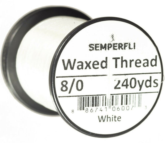 Semperfli Classic Waxed Fly Tying Thread 8/0 240 Yards - White