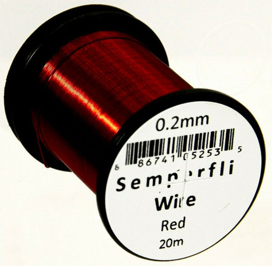 Semperfli Lure/Streamer 0.2mm Fly Tying Wire - Red